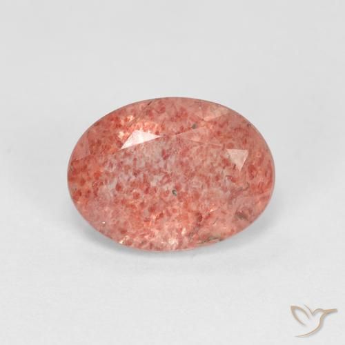 1.27ct Naturale Rosa rossastra Quarzo Fragola, Ovale, Trasparente