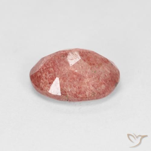 Quarzo fragola Rosa rossastra naturale da 1.27 ct, Ovale, Trasparente