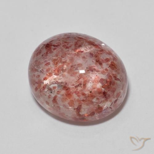 7.18ct Naturale Rosa brillante Quarzo Fragola, Ovale, Trasparente, Photo A