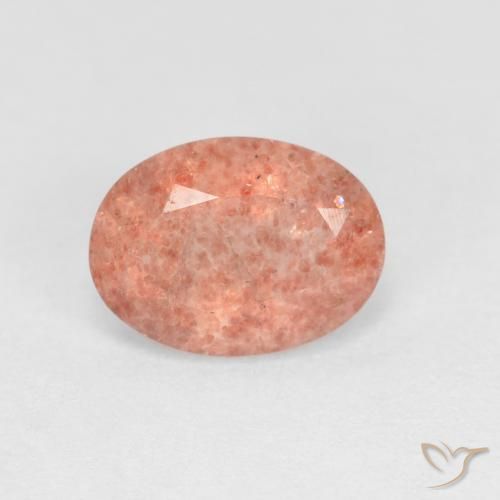 1.18ct Naturale Rosa pesca rosa Quarzo Fragola, Ovale, Trasparente