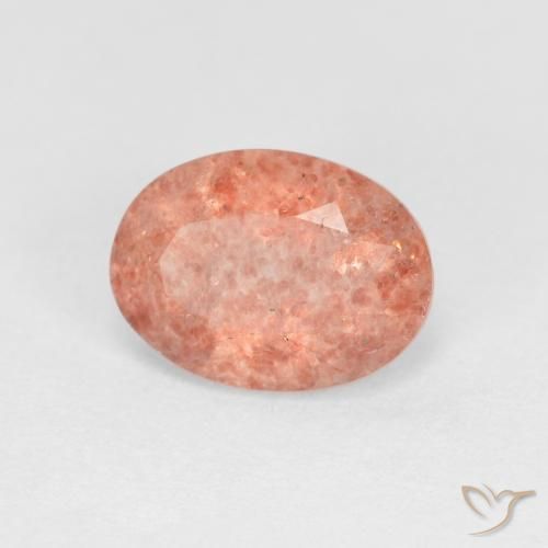 Quarzo fragola Rosa pesca rosa naturale da 1.18 ct, Ovale, Trasparente