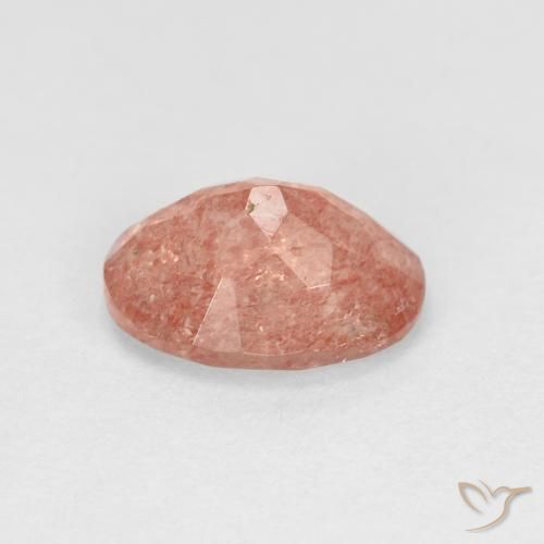 Quarzo fragola Rosa pesca rosa naturale da 1.18 ct, Ovale, Trasparente