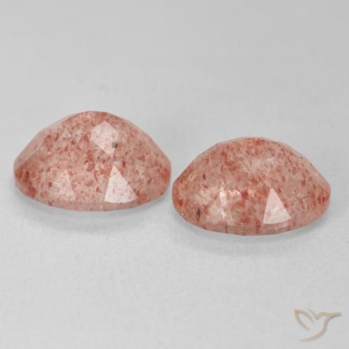 Gemme di Quarzo fragola Coccinella rossa naturale da 3.82 ct, Ovale, Trasparente