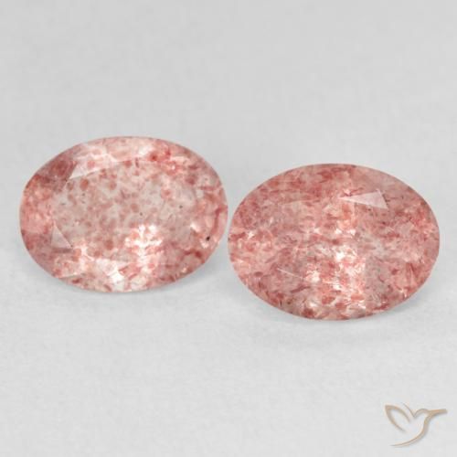 2.29ctw Naturale Rosa chiaro Quarzo Fragola, Ovale, Trasparente