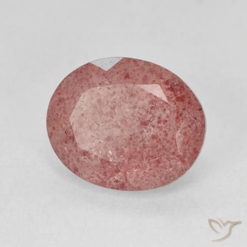 Quarzo fragola Medium Light-Pink naturale da 4.56 ct, Ovale, Traslucido
