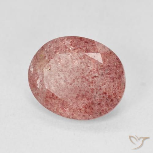 Quarzo fragola Rosa chiaro naturale da 4.13 ct, Ovale, Traslucido