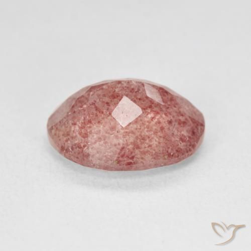 Quarzo fragola Rosa chiaro naturale da 4.13 ct, Ovale, Traslucido
