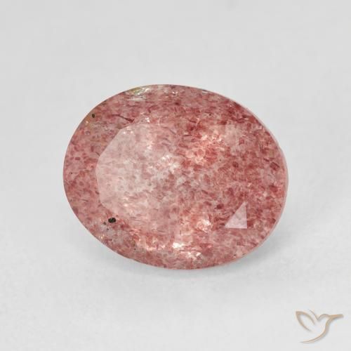 Quarzo fragola Medium Light-Pink naturale da 4.75 ct, Ovale, Traslucido