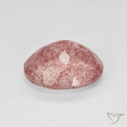 Quarzo Fragola Medium Light-Pink naturale da 4.41 ct, Ovale, Traslucido