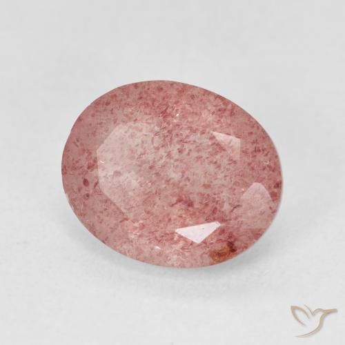 Quarzo fragola Medium Light-Pink naturale da 4.44 ct, Ovale, Traslucido