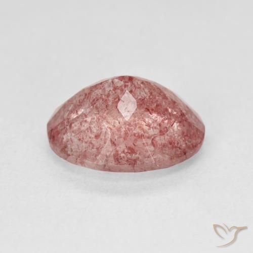 Quarzo Fragola Medium Light-Pink naturale da 4.32 ct, Ovale, Traslucido