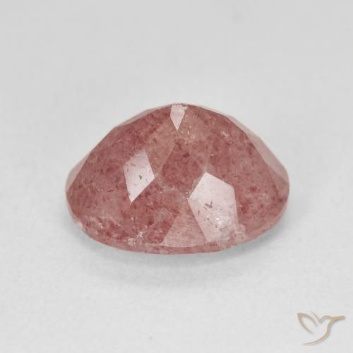 Quarzo fragola Medium Light-Pink naturale da 5.11 ct, Ovale, Traslucido