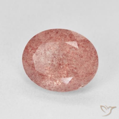 Quarzo fragola Rosa chiaro naturale da 4.58 ct, Ovale, Traslucido
