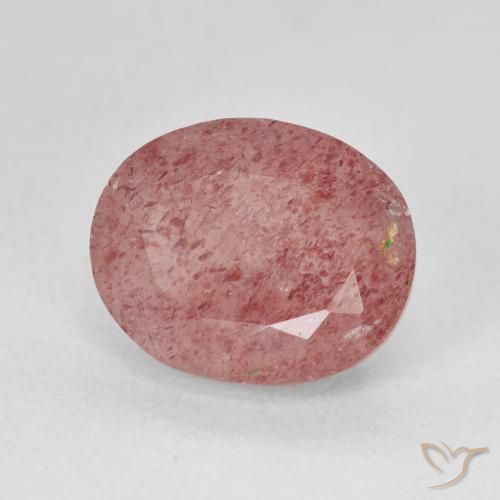 Quarzo fragola Rosa chiaro naturale da 5.20 ct, Ovale, Traslucido