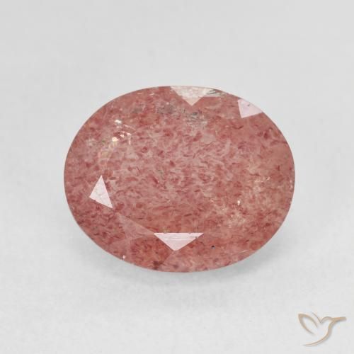 4.50ct Naturale rosa lampone Quarzo Fragola, Ovale, Traslucido