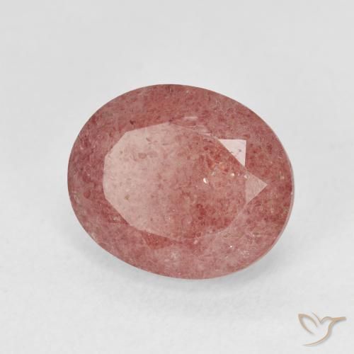 Quarzo fragola Rosa medio naturale da 4.76 ct, Ovale, Traslucido