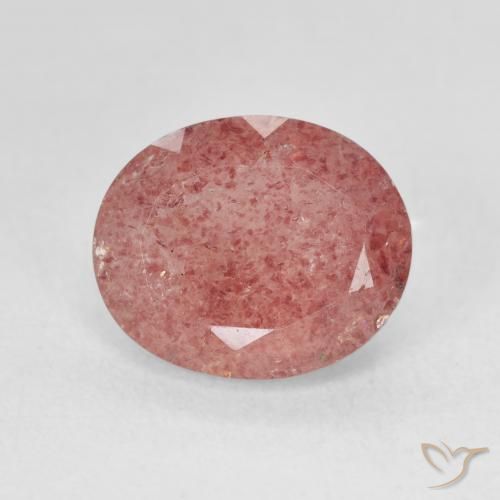 4.46ct Naturale Rosa brillante Quarzo fragola, Ovale, Traslucido