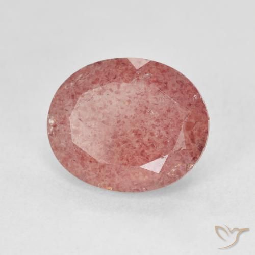 Quarzo fragola Rosa brillante naturale da 4.46 ct, Ovale, Traslucido