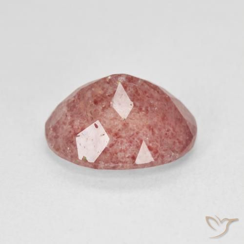 Quarzo fragola Rosa brillante naturale da 4.46 ct, Ovale, Traslucido