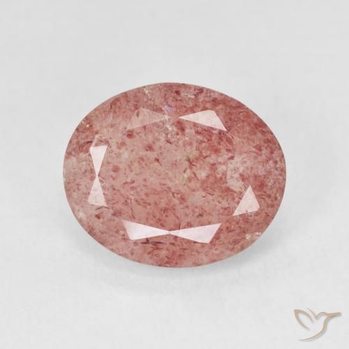 3.74ct Naturale Rosa medio Quarzo Fragola, Ovale, Traslucido