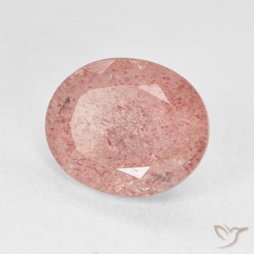 Quarzo fragola Medium Light-Pink naturale da 4.81 ct, Ovale, Traslucido