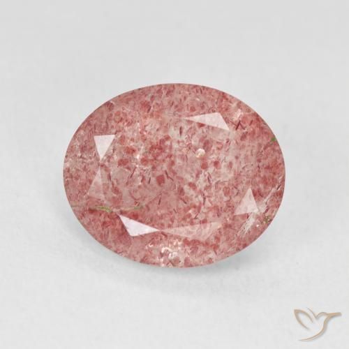 Quarzo Fragola Rosa chiaro naturale da 3.84 ct, Ovale, Traslucido