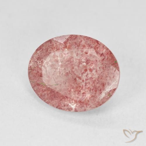 Quarzo Fragola Rosa chiaro naturale da 3.84 ct, Ovale, Traslucido