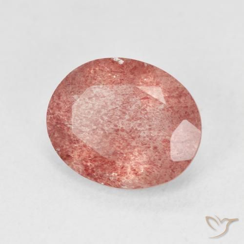 Quarzo fragola rosa lampone naturale da 3.99 ct, Ovale, Traslucido