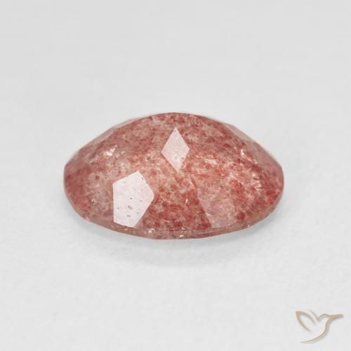 Quarzo fragola rosa lampone naturale da 3.99 ct, Ovale, Traslucido