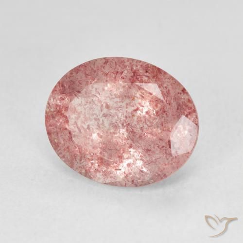 Quarzo fragola Medium Light-Pink naturale da 4.27 ct, Ovale, Traslucido
