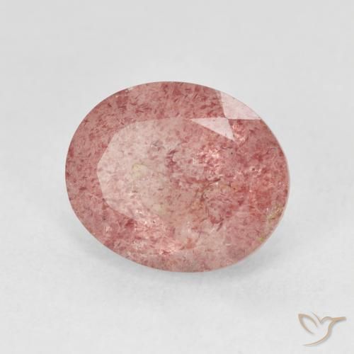 Quarzo fragola Rosa chiaro naturale da 4.90 ct, Ovale, Traslucido