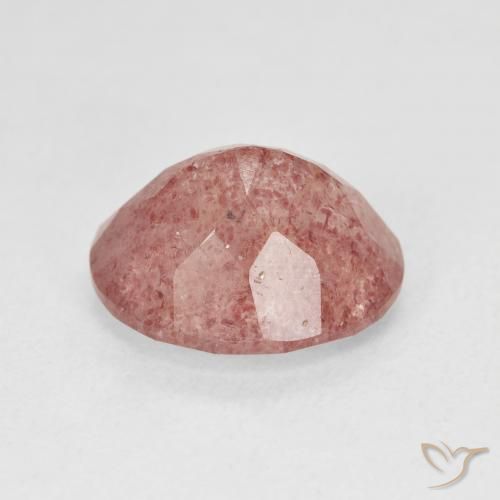 Quarzo fragola Rosa chiaro naturale da 4.90 ct, Ovale, Traslucido