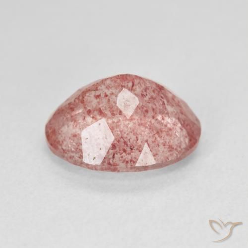 Quarzo Fragola Rosa chiaro naturale da 4.48 ct, Ovale, Traslucido