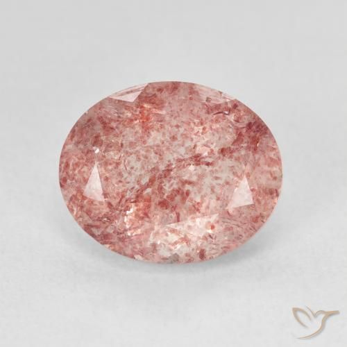 4.47ct Naturale Rosa chiaro Quarzo Fragola, Ovale, Traslucido