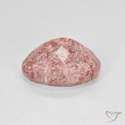 Quarzo fragola Rosa chiaro naturale da 4.47 ct, Ovale, Traslucido