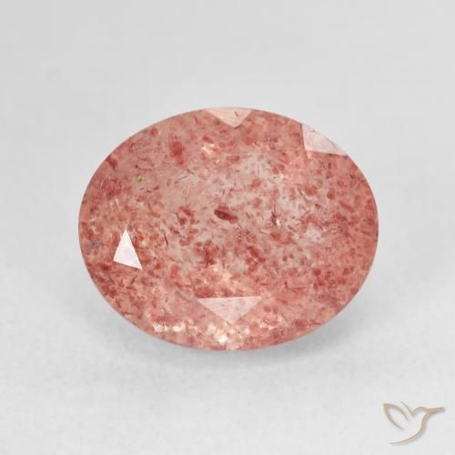 5.23ct Naturale Rosa arancione Quarzo Fragola, Ovale, Traslucido