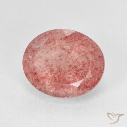 5.20ct Naturale Rosa scuro Quarzo Fragola, Ovale, Traslucido
