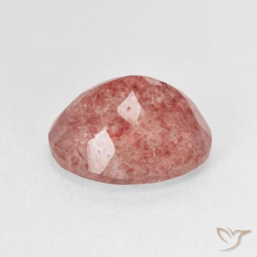 Quarzo fragola Rosa scuro naturale da 5.20 ct, Ovale, Traslucido