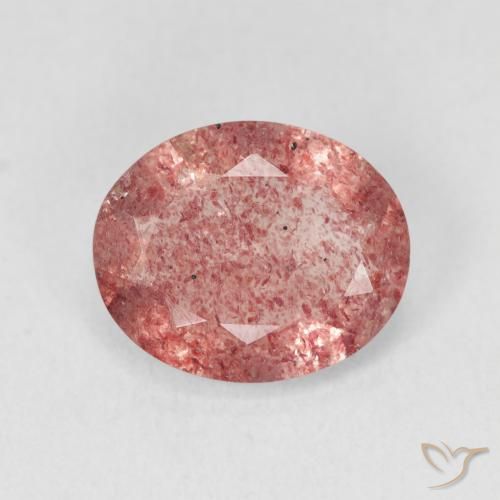 3.28ct Naturale Rosa arancione Quarzo Fragola, Ovale, Traslucido