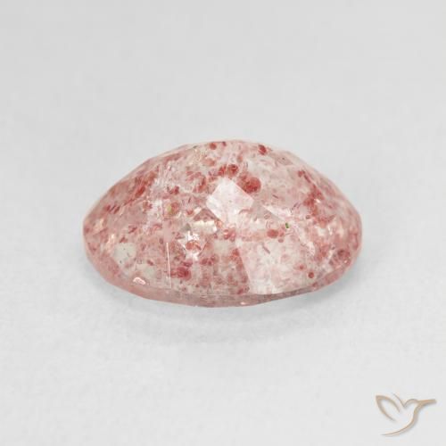 Quarzo fragola Rosa chiaro naturale da 4.35 ct, Ovale, Traslucido