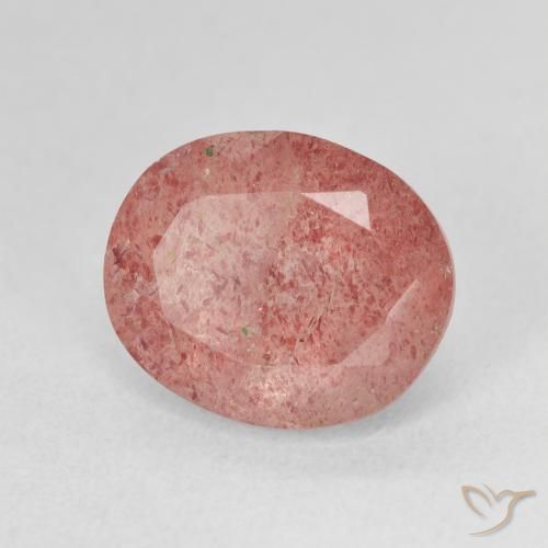 Quarzo fragola Rosa medio naturale da 4.70 ct, Ovale, Traslucido