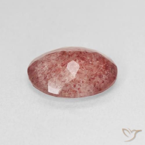 Quarzo fragola Rosa chiaro naturale da 3.49 ct, Ovale, Traslucido