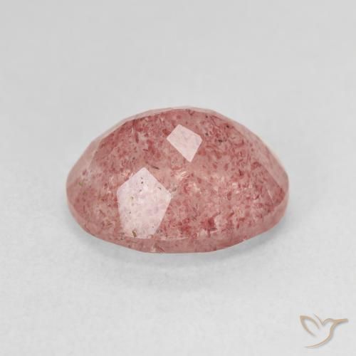 Quarzo fragola Rosa medio naturale da 4.91 ct, Ovale, Traslucido