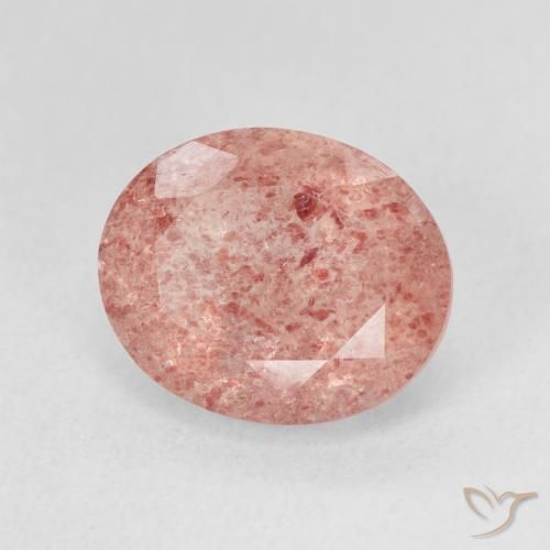 Quarzo fragola Rosa chiaro naturale da 4.80 ct, Ovale, Traslucido