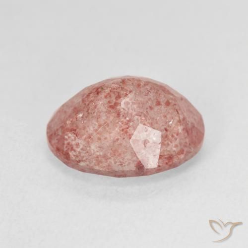 Quarzo fragola Rosa chiaro naturale da 4.80 ct, Ovale, Traslucido