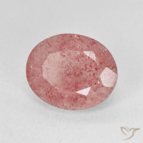 4.51ct Naturale Rosa shocking chiaro Quarzo Fragola, Ovale, Traslucido