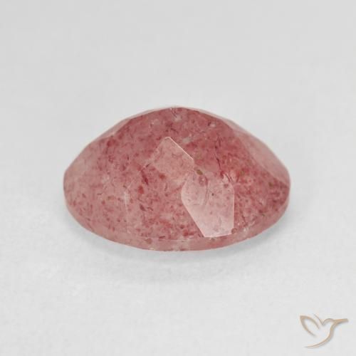 Quarzo fragola Rosa shocking chiaro naturale da 4.51 ct, Ovale, Traslucido