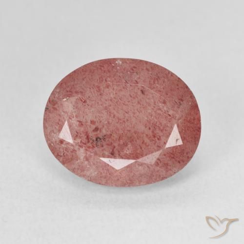 4.53ct Naturale rosa lampone Quarzo Fragola, Ovale, Traslucido
