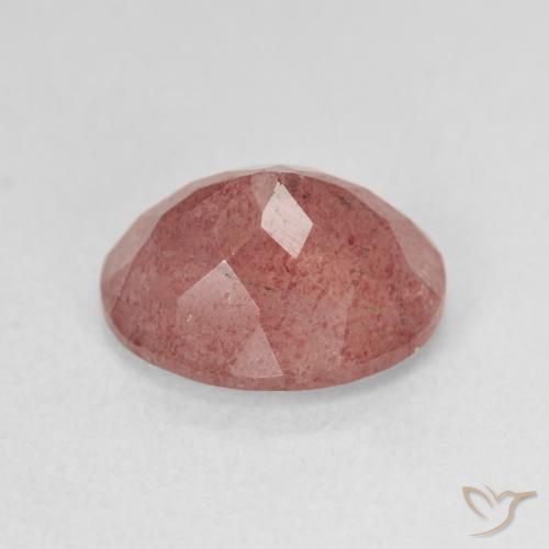 Quarzo fragola rosa lampone naturale da 4.53 ct, Ovale, Traslucido
