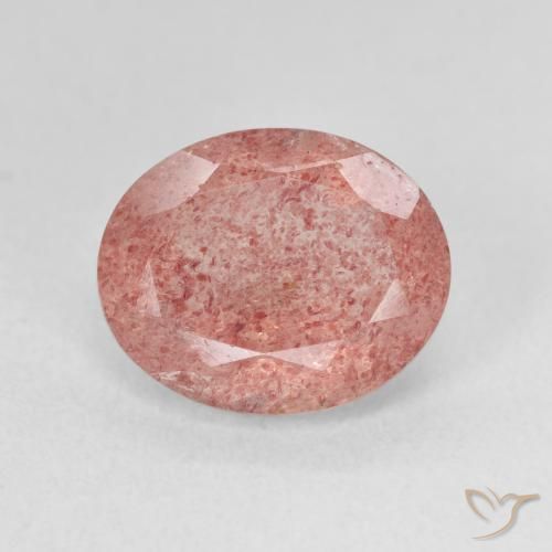 4.39ct Naturale Rosa medio Quarzo Fragola, Ovale, Traslucido